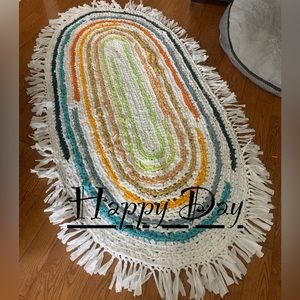 Handmade, crocheted, cycled fabric rug